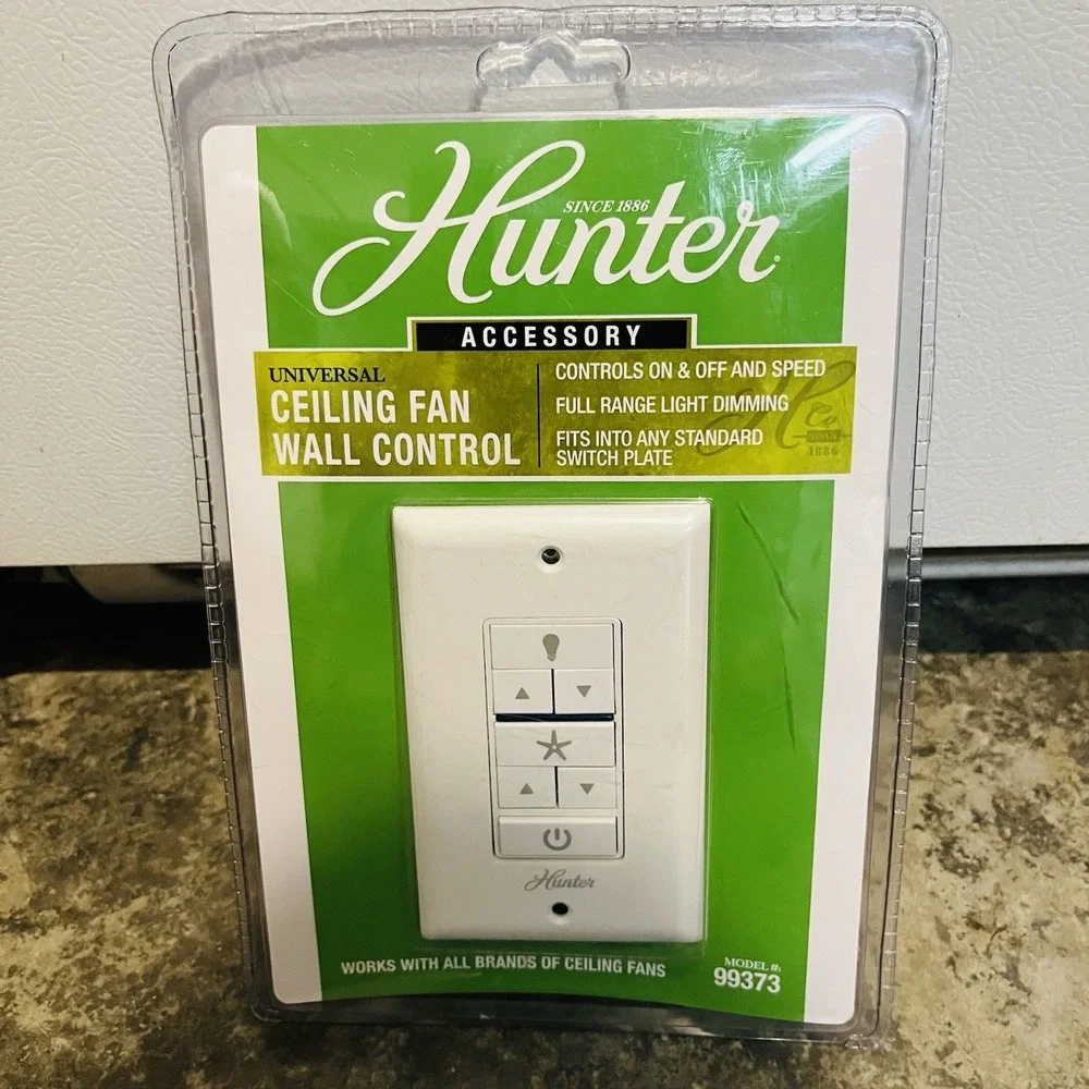 Hunter Indoor White Universal Wall Mount Ceiling Fan Wall Control Switch 99373